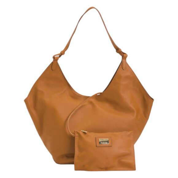 VIOLA CASTELLANI Made In Italy Leather Oval Bottom Hobo - Picture 1 of 3